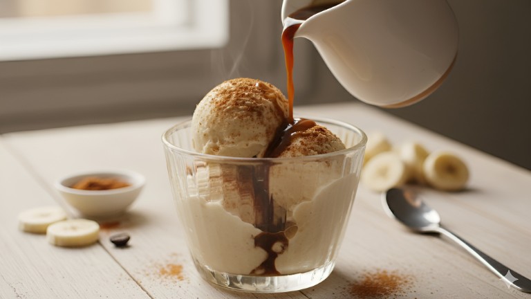 Banana-Cinnamon Vegan Affogato Bliss recipe photo