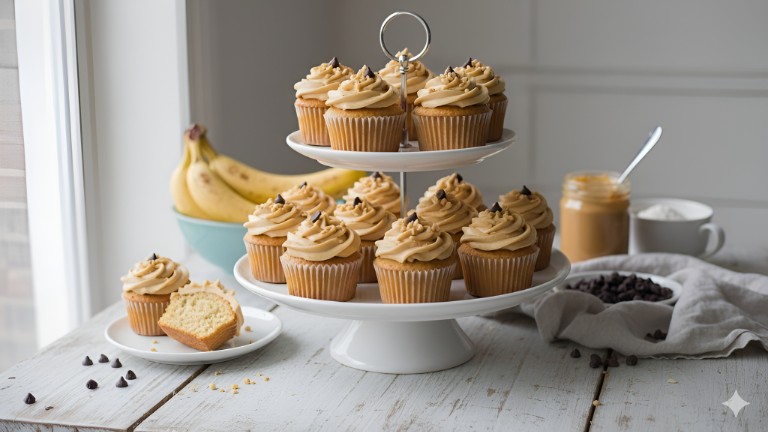 Banana Peanut Butter Vegan Cupcakes recipe photo