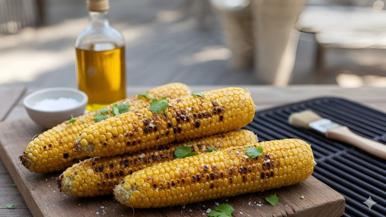 Charred Summer Corn with Olive Oil recipe photo