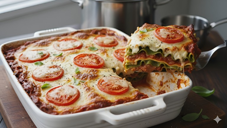 Cozy Mushroom & Spinach Vegan Lasagna recipe photo