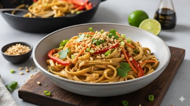 Creamy Thai Peanut Noodle Bowl