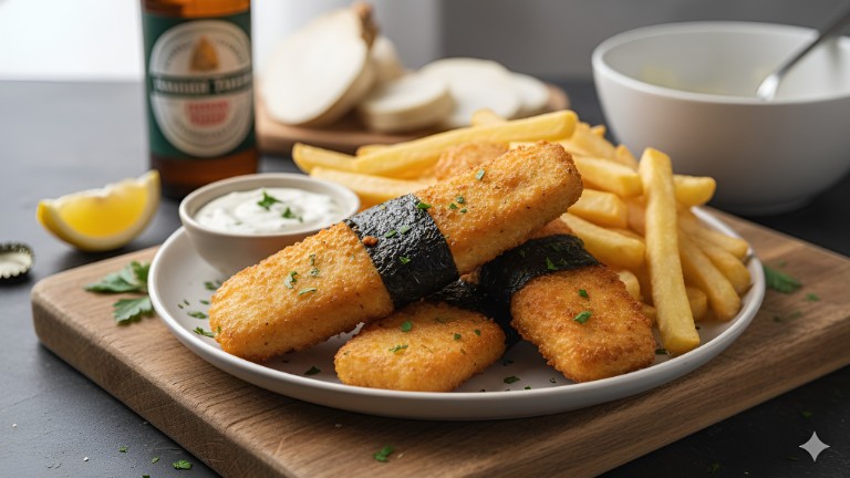 Crispy Beer-Battered Vegan Fish recipe photo