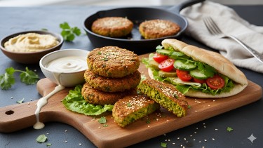 Crispy Skillet Vegan Falafel Bites