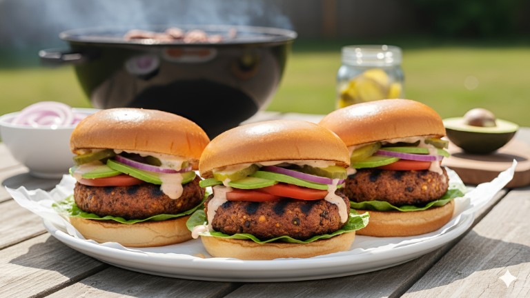 Grill-Ready Walnut Chickpea Burgers recipe photo