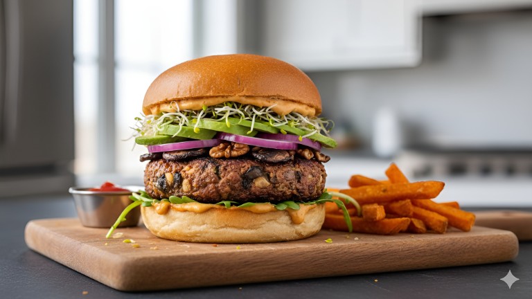 Smoky Mushroom-Walnut Vegan Burger Patties recipe photo